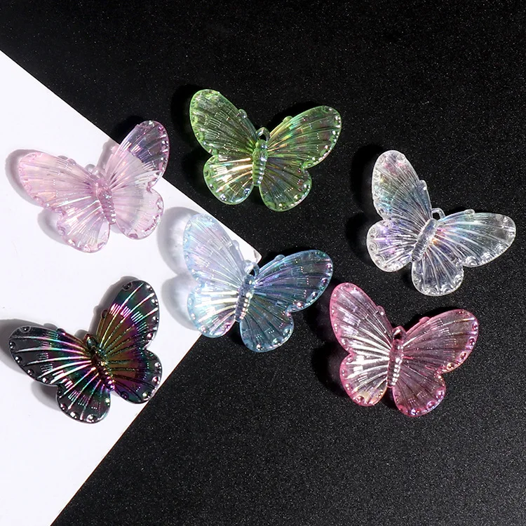 AB plating butterfly Stand Resin Molds Silicone Jewelry Resin Flatback Cabochon Accessories Accessories DIY