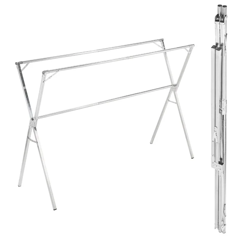 
Latest stainless steel X-type multifunctional floor type balcony drying tools retractable drying rack 