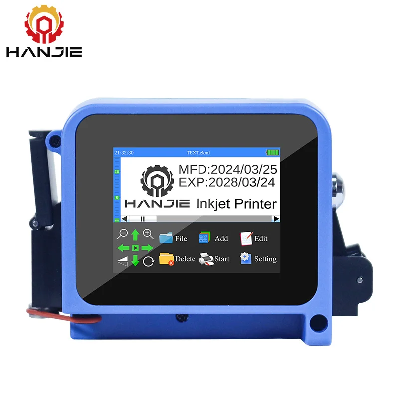 andheld Inkjet Printer for Paper Plastic Wood Metal Glass Batch Code Expiry Date Portable Touch Screen Coding Machine