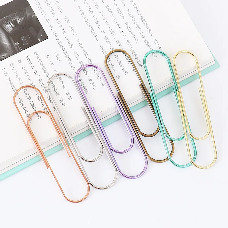 4 inches Multicolored Extra Large Paper Clips Cute Paper Needle Multicolor Bookmark Mega Giant Paper Clip