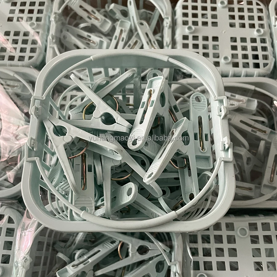 Cheap 30piece Plastic Clothespins Clothes Pegs Quilt Towel Clothes Pins 30pcs Hanger Windproof Clips With Basket