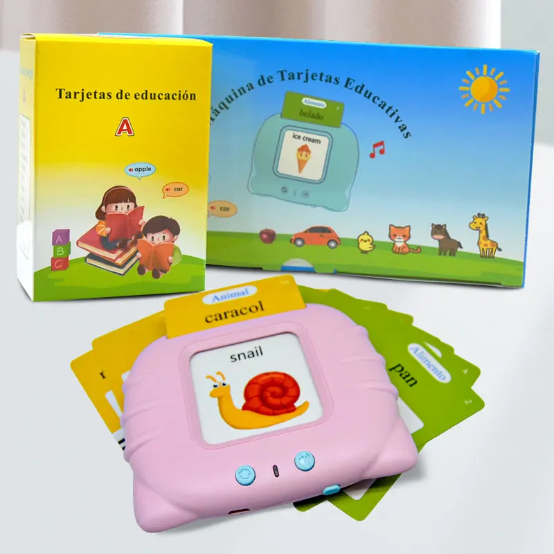 Preschool Interactive Device Memory Games Reading Flash Cards Plug Reader Spanish Early Education Machine Kids Gifts