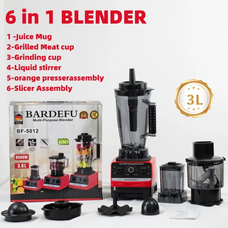 multifunctional 3L 6 in 1blender juicer food processor blender 3 in 1 smoothie blender machine heavy duty commercial 9500w
