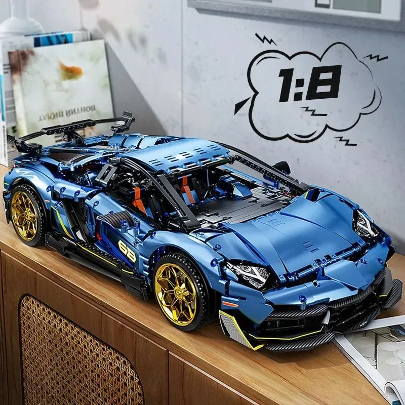 KBOX 10520 технический конструктор «Ламбор» SV-J 63 68 синий спортивный автомобиль игрушка Детский Рождественский подарок