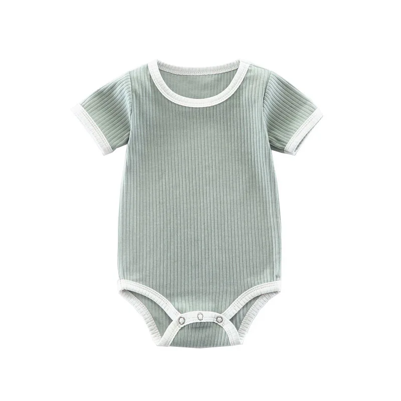 Organic Baby Romper Jumpsuit Newborn Baby Clothes Cute Winter Style Jumpsuit 100% Ribbed Cotton Adorable Solid Color Custom 1000