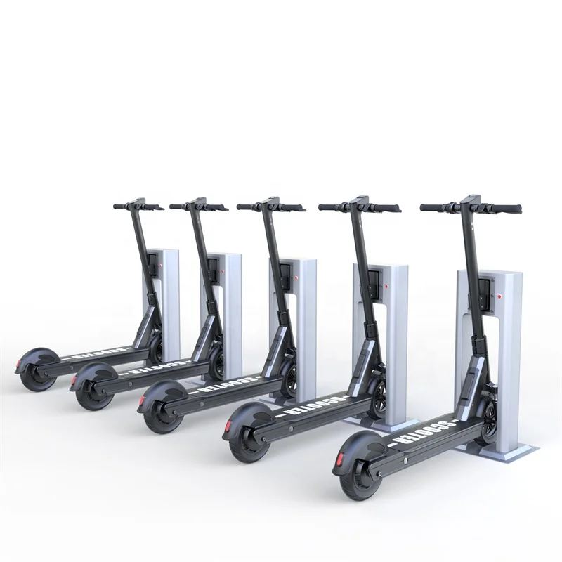 GPS Shared Scooter App Kick Floor-mounted Charging Docking Station Electric Fleet Management Scan to