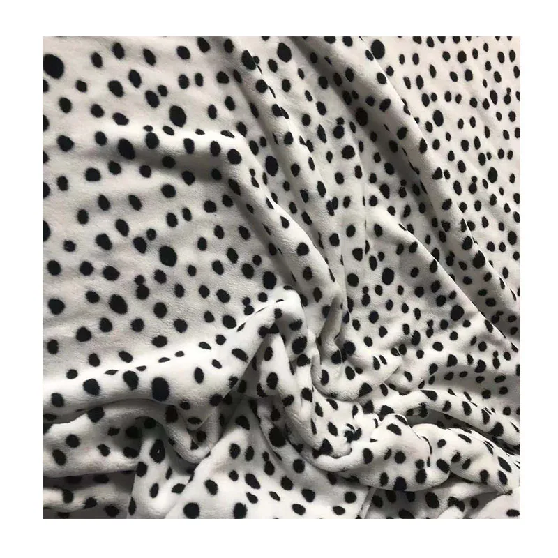 china manufacture newest style black and white speckle pigment printed flannel fabric