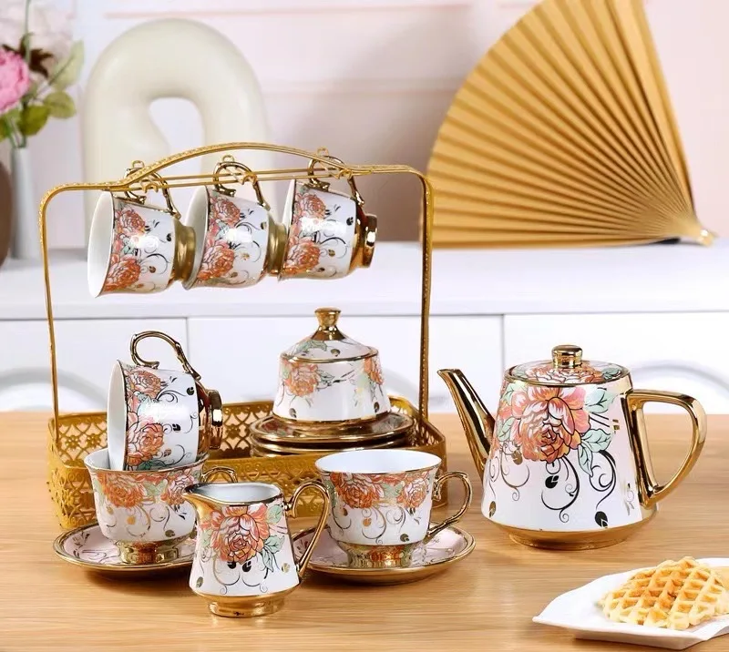 European luxury style coffee and tea set Turkey Dubai UAE Arab countries coffee set Coffee and tea set