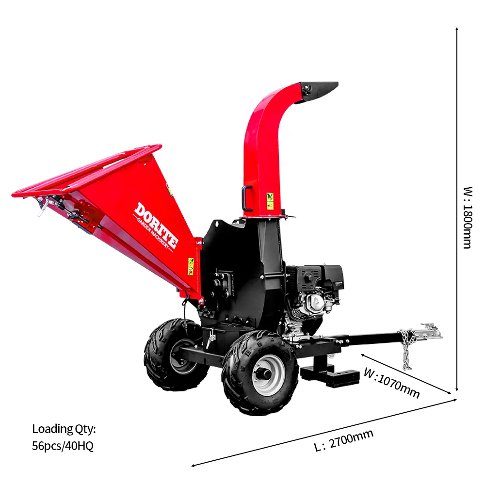 K-maxpower 15HP  Wood Chipper With CE License  High Quality Wood Shredder Forestry Chaff Cutter Gasoline Forestry Machinery