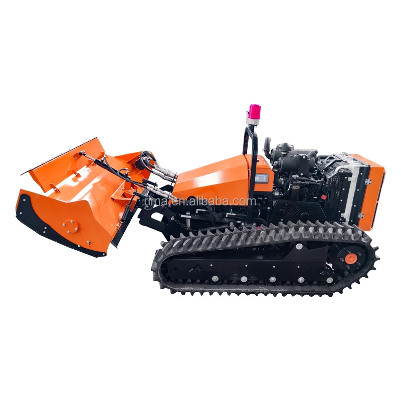 RIMA Remote Control Grass Cutter Rubber Tracks Loader with Robot Lawn Mower Robomaster40 Forestry Mulcher Lawnmower