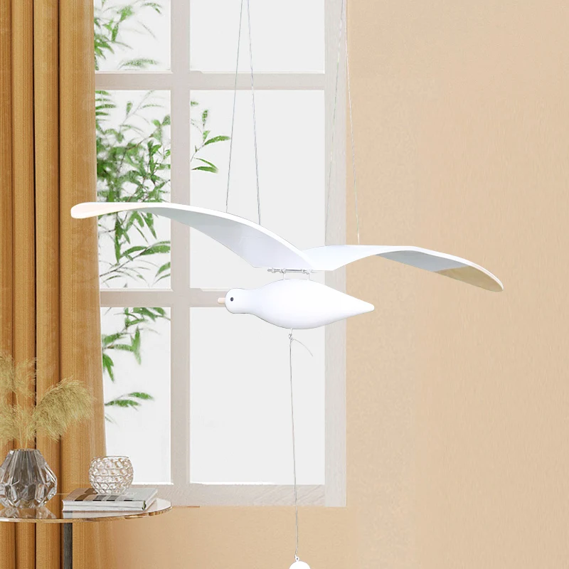 Wooden Hanging Decoration Balcony Nursery Newborn Soaring Seagull Cot Wooden Baby Crib Mobile Unique Home Decor