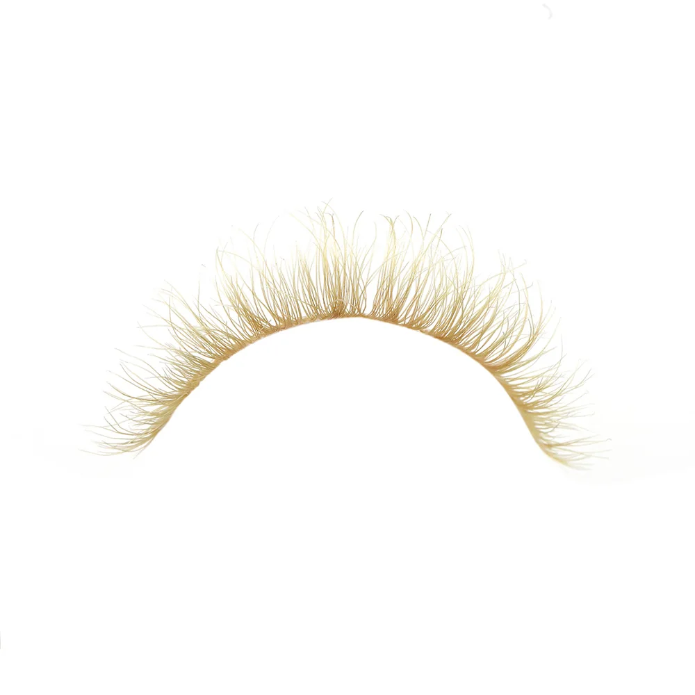 Suitable for Everyday and Party Looks Faux Mink Eyelashes Much Softer to Wear Comfortable Ruby Yellow Colored Lashes Wholesale