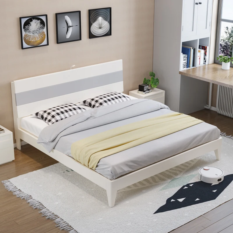 Wholesale Factory Price Wooden Furniture Bed Designs Double Solid Wood Beds