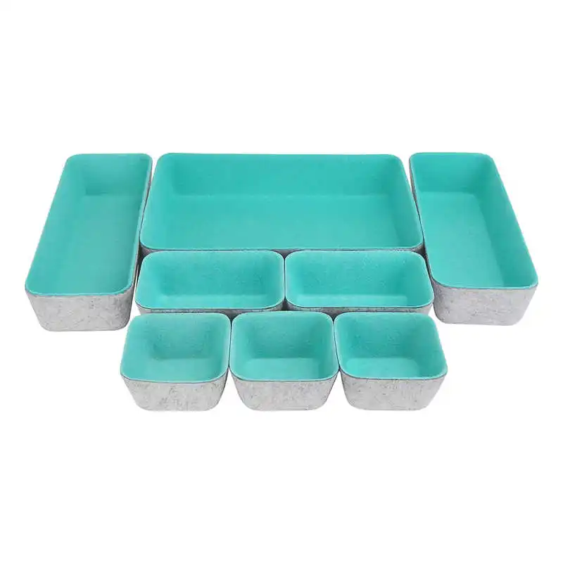 8 Pack Light weight Felt Drawer Organizer Tray desktop Office Gadgets and Jewelry organizer bins