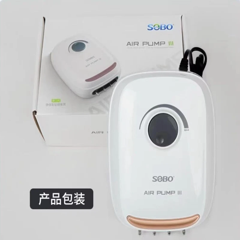2022 SOBO New Upgraded Version Quietest Aquarium Fish Tank Adjustable Oxygen Air Pump,  4 Air Outlets Ultra Silent Power Pump