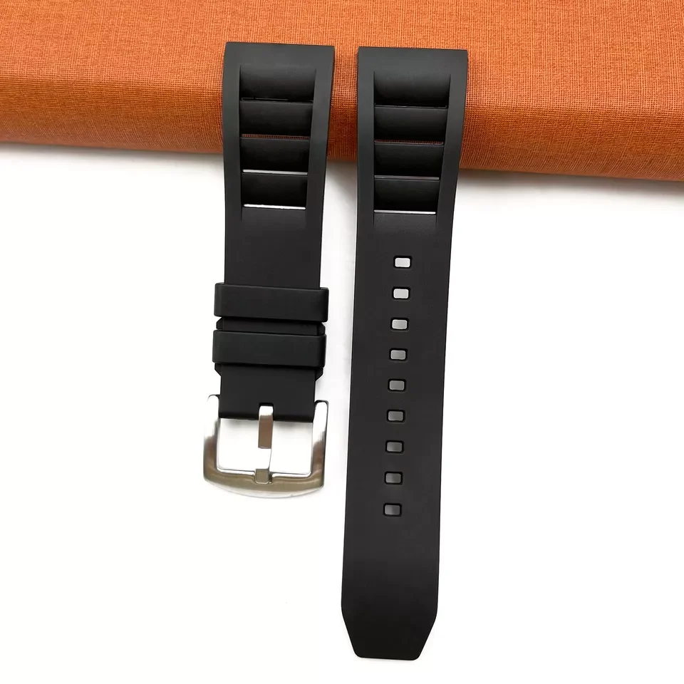 20mm 22mm Waterproof FKM Fluorine Rubber Watch Strap Quick Release Silicone Watch Band  For Deep Sea Watches