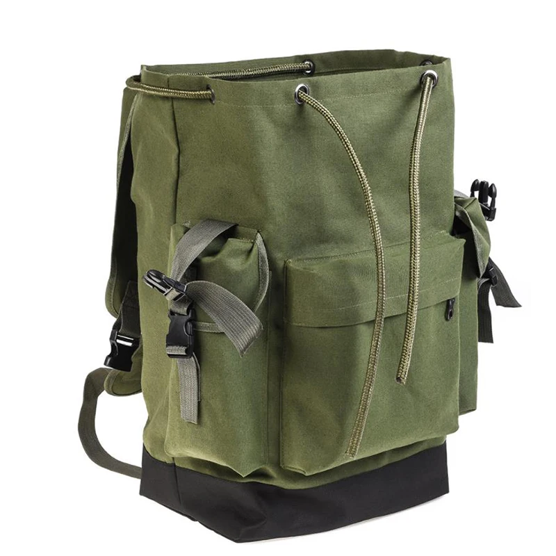 70L Large Fishing Storage Backpack Fishing Gear Bag Canvas Shoulder Bag for Outdoor Sport