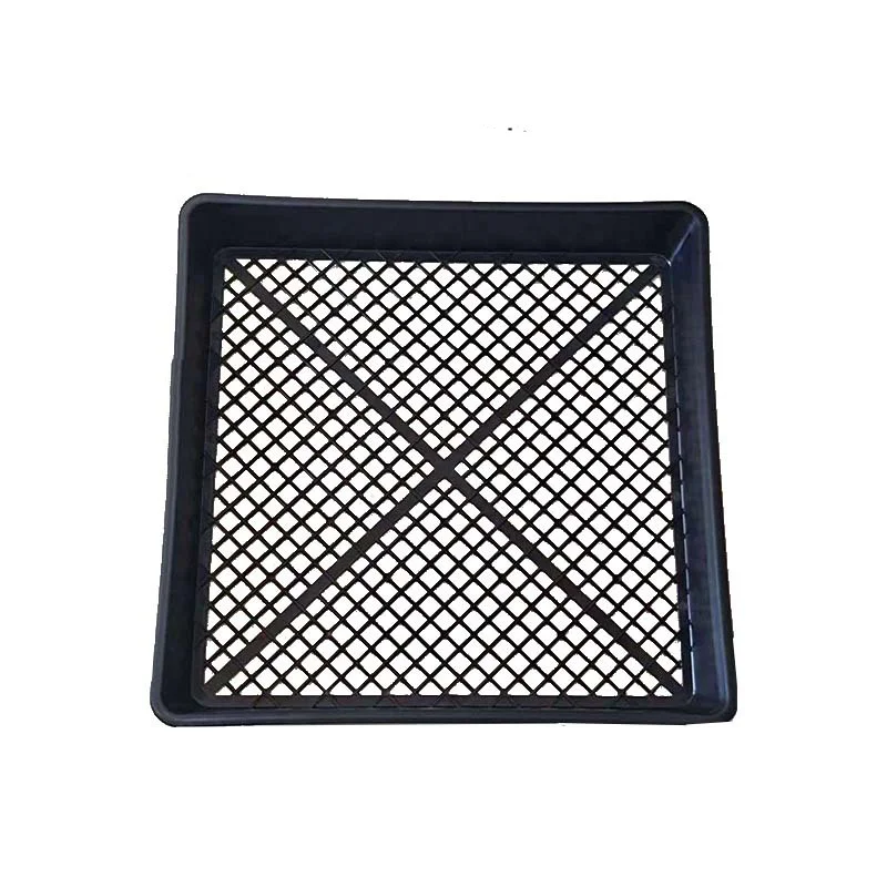 Manufacture Durable Black With Holes Vegetable Plant Seed Germination Growing Tray Seedling Trays Plastic Nursery Square Plastic