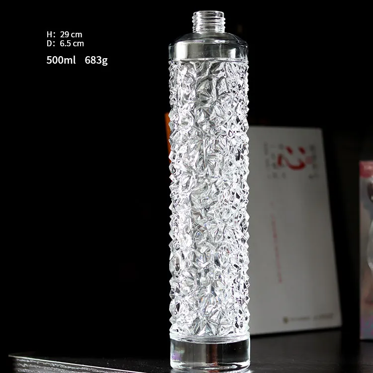 Factory price Custom Square 500ml 700ml 750ml Glass Gin Spirit Whisky Vodka Bottle 750ml Wholesale Glass Liquor Bottles