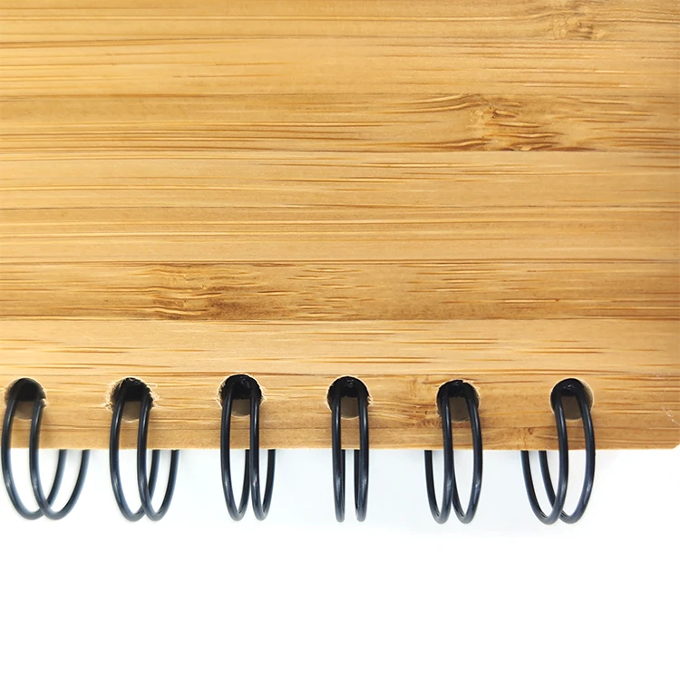 
OEM Custom Eco Friendly Spiral Bamboo Notebook With Pen 