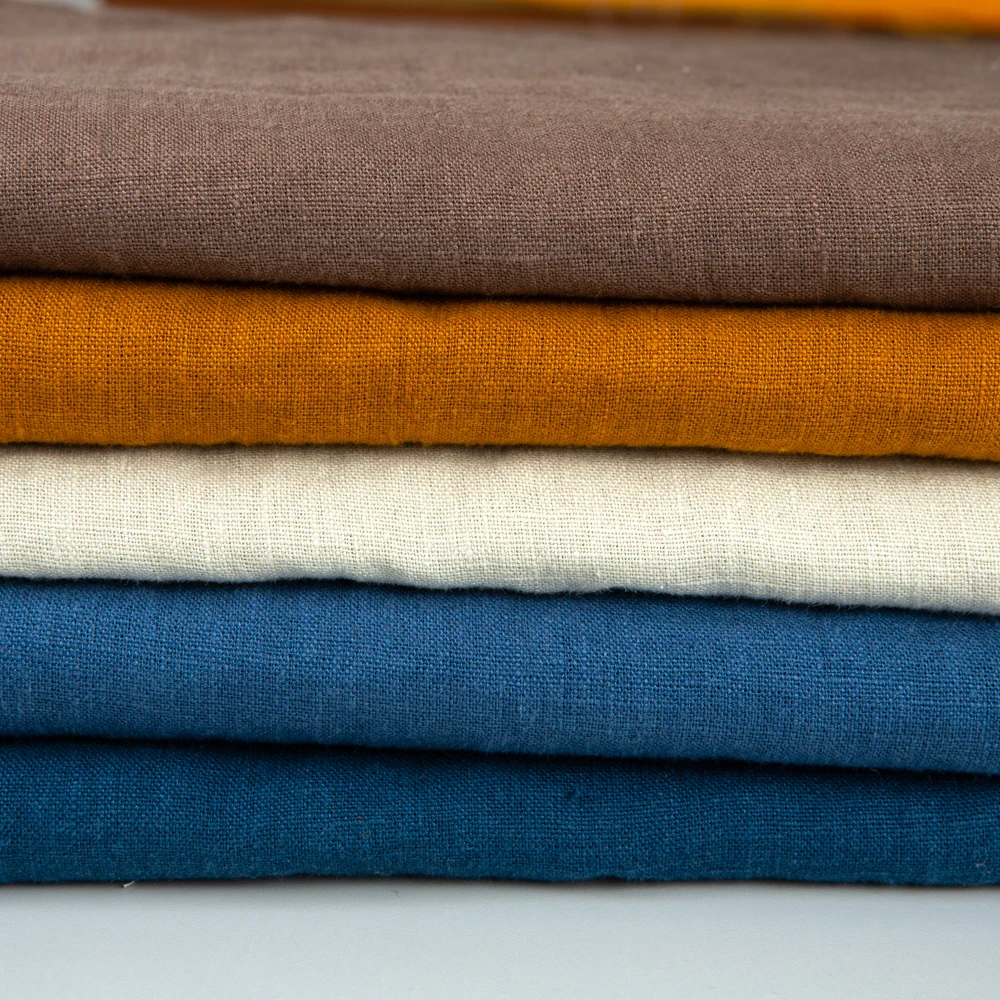 Оптовая продажа, 100% льняная тканая ткань 270 GSM, окрашенная промытая рулон, дышащая домашняя постельная одежда, мягкая Штора для рубашки, Органическая натуральная