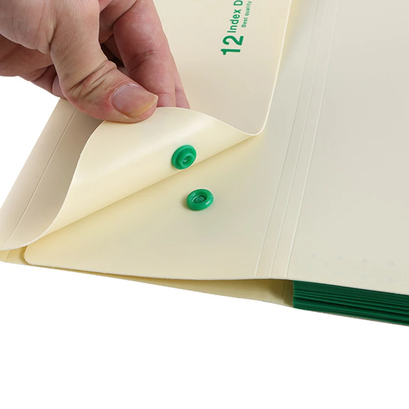 Plastic File Folder Decorative Expanding File Folders Accordion Document Organizer with Labels and Snap Button Closure