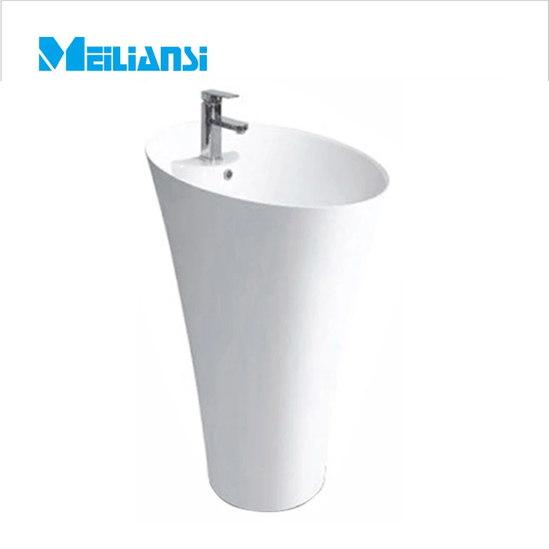 Bath Room Marble Unique Pedestal Sinks Free Standing Wash Basin For Construction Industries