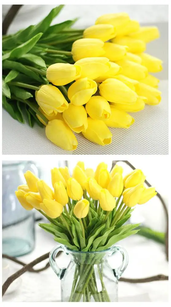Wholesale Decoration Gift China Wedding Bouquet High Quality Faux Plants Flowers Decorative Artificial Latex Tulips Flower