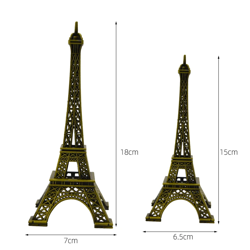 Wholesale Dwarf Zinc Alloy Souvenir Gift Metal Figurine Eiffel Tower Figurines Desk Ornament