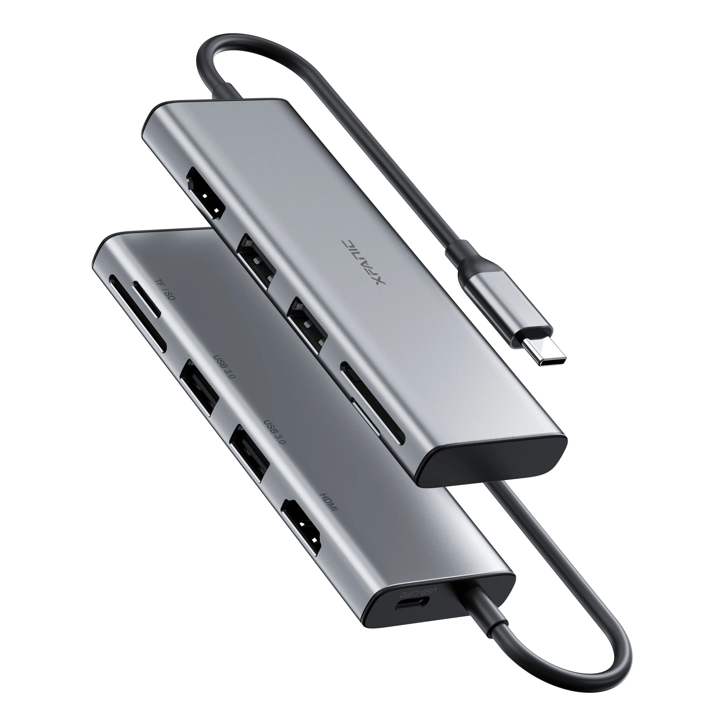 Xfanic Алюминиевый 6 в 1 USB 3,0 концентратор 4K Ultra HD HDMI SD/TF PD 100 Вт Type-C концентратор док-станция USB концентратор
