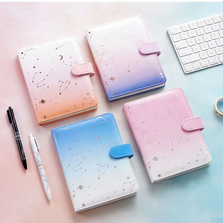 
Gradient starlight Hand Book Creative lovely color page hand book Notepad gilded student grid book 