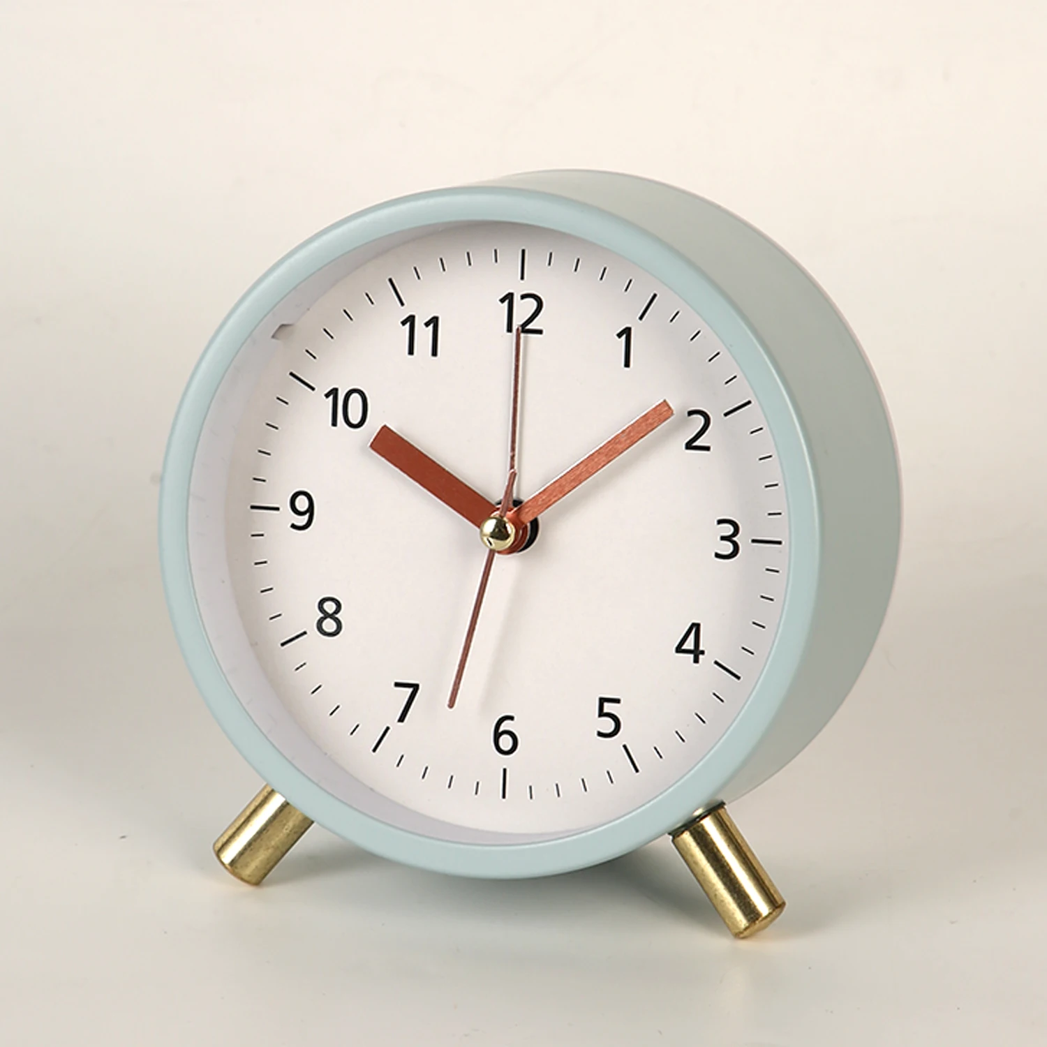 Round Silent Analog Alarm Clock Non Ticking with Night Light Battery Powered Super Silent Alarm Clock