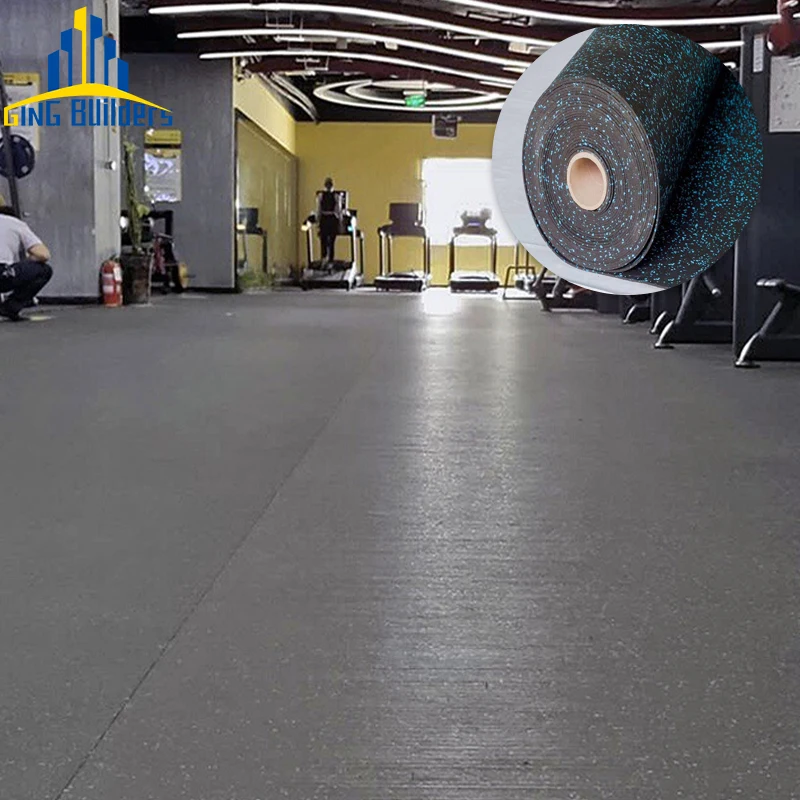 Gingbuilders Cheap High Quality Beige Garage Suelo Gimnasio Pvc Mats 20Mm 6Mm Rubber Outdoor Gym Flooring Roll Puzzle Boxing