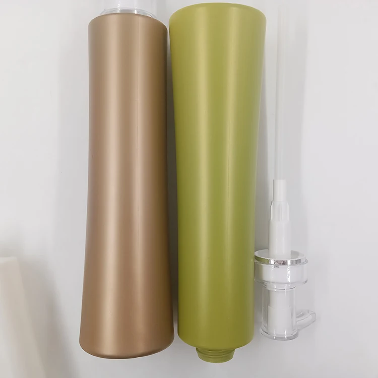 Luxury 700ml Round Square HDPE/PET Plastic Lotion Shampoo and Container Bottle with Pump Cosmetic Bottle for Hair Care Packaging