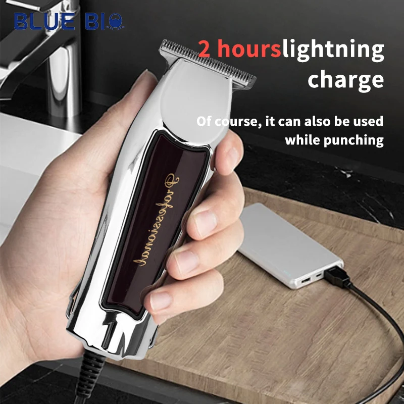 USB Rechargeable T Shape Liners Beard Oil Head Men Edge Trimmer Clippers