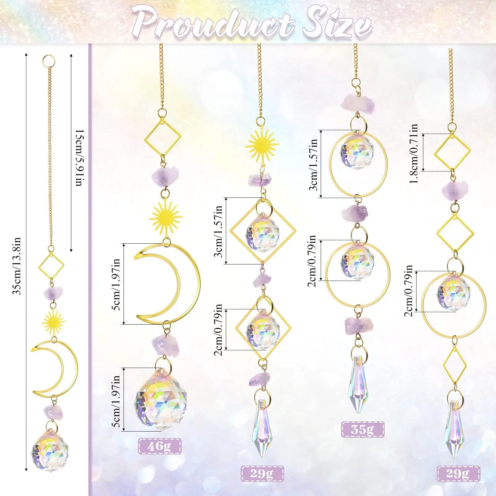 Hot Selling Spot Natural Amethyst Rough K9 Crystal Sun Catcher Hanging Ornaments Exquisite Crystal Pendant Gift