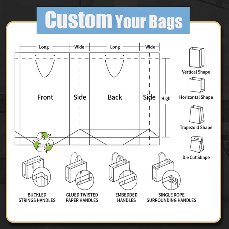 Wholesale recycled bread packaging kraft paper bag for fast food take away custom food kraft paper bag for delivery