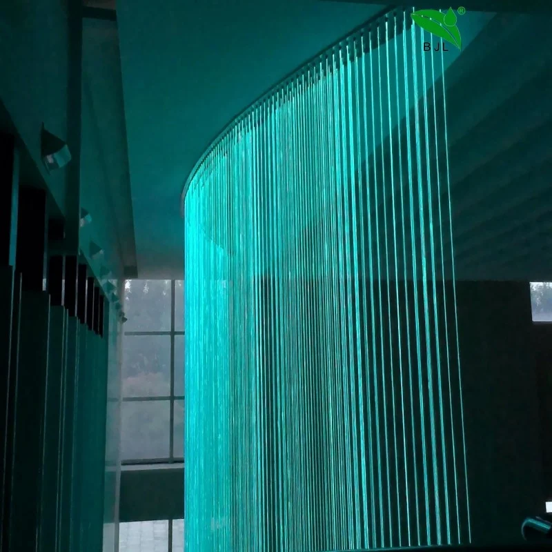 Conference Hall Decoration Rain Water Curtain Waterfall With LED Lights String Rain Curtain stainless steel