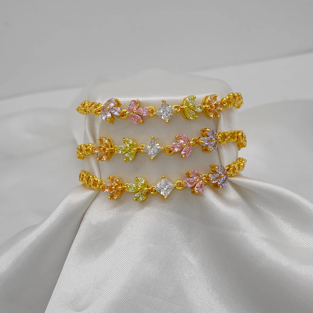 Special design bracelet  luxury high fashionwomens bracelets wedding flowers jewelry gold plated S53