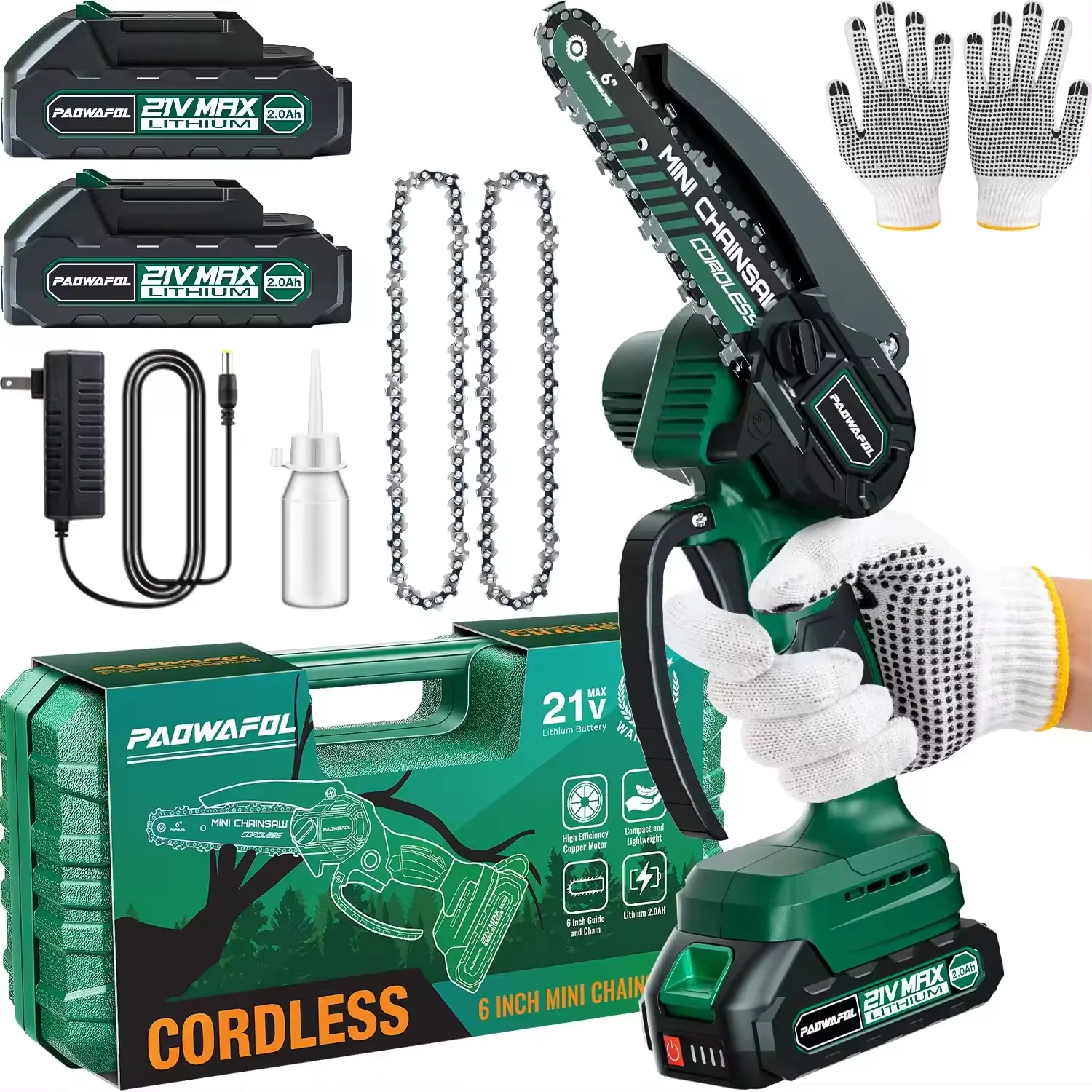 Most Selling 21V Cordless Telescopic Handle Chain Saw 1.5Ah Battery lithium Mini Electric Handheld Chainsaw