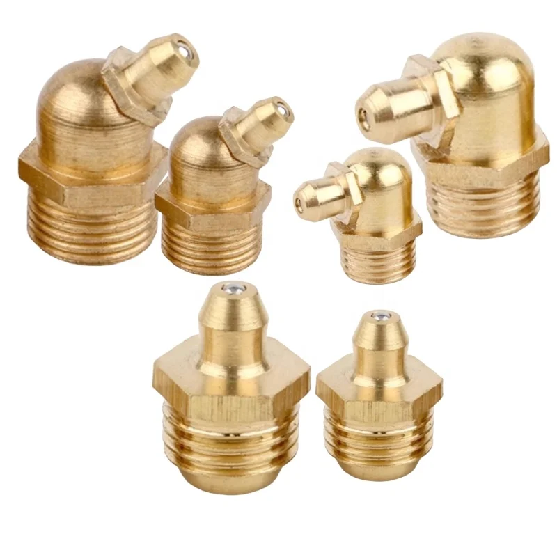 M6-M12 Male Thread Straight Elbow Type Hydraulic T Type Grease Nipple Flat Type Grease Nipple Grease Gun Nipple Connector