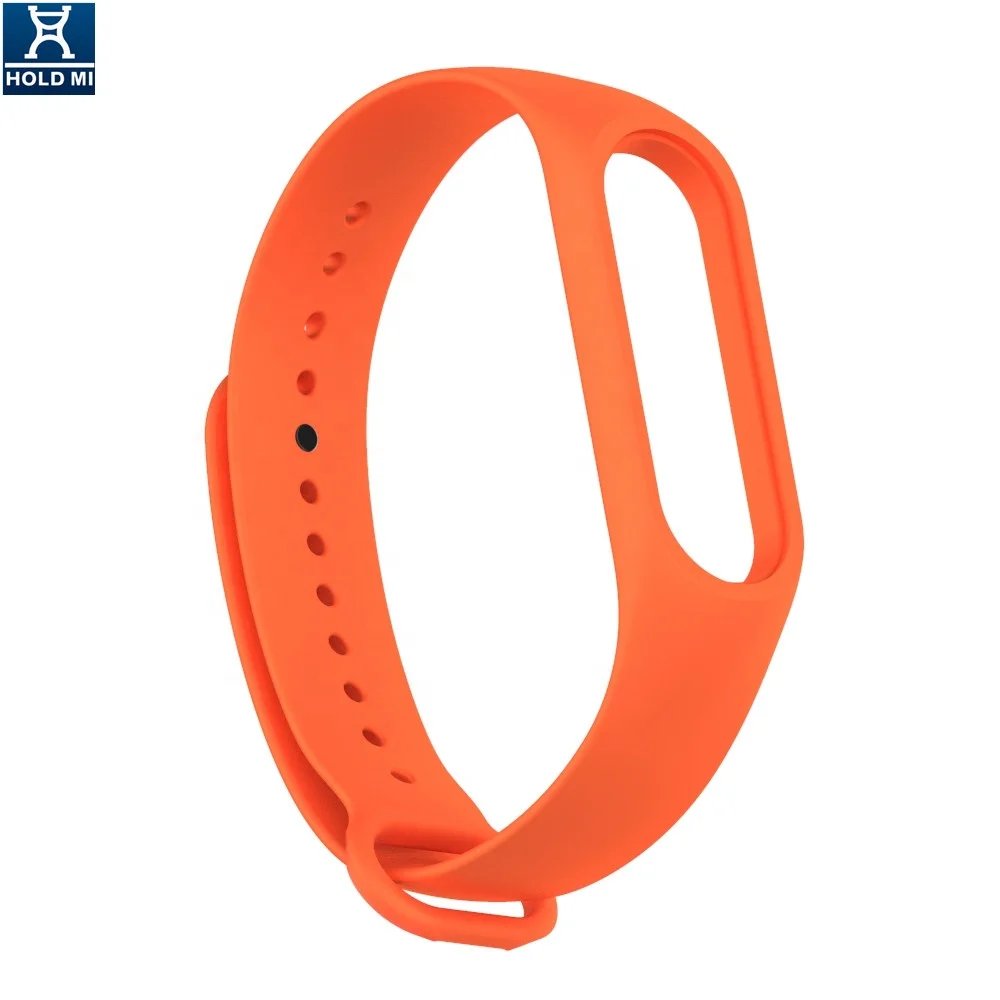 HOLDMI 430222 series orange red silicone replacement strap compatible for mi band 3 and 4