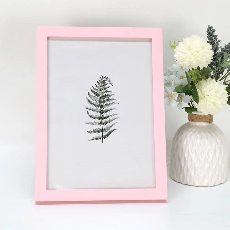 Frame A0 A1 A2 A3 A4 8x10 11x14 Photo Picture Frame for Wall Pine Wood Oak Solid 13 Colors Black White Pink Blue Brown Aibo Zk