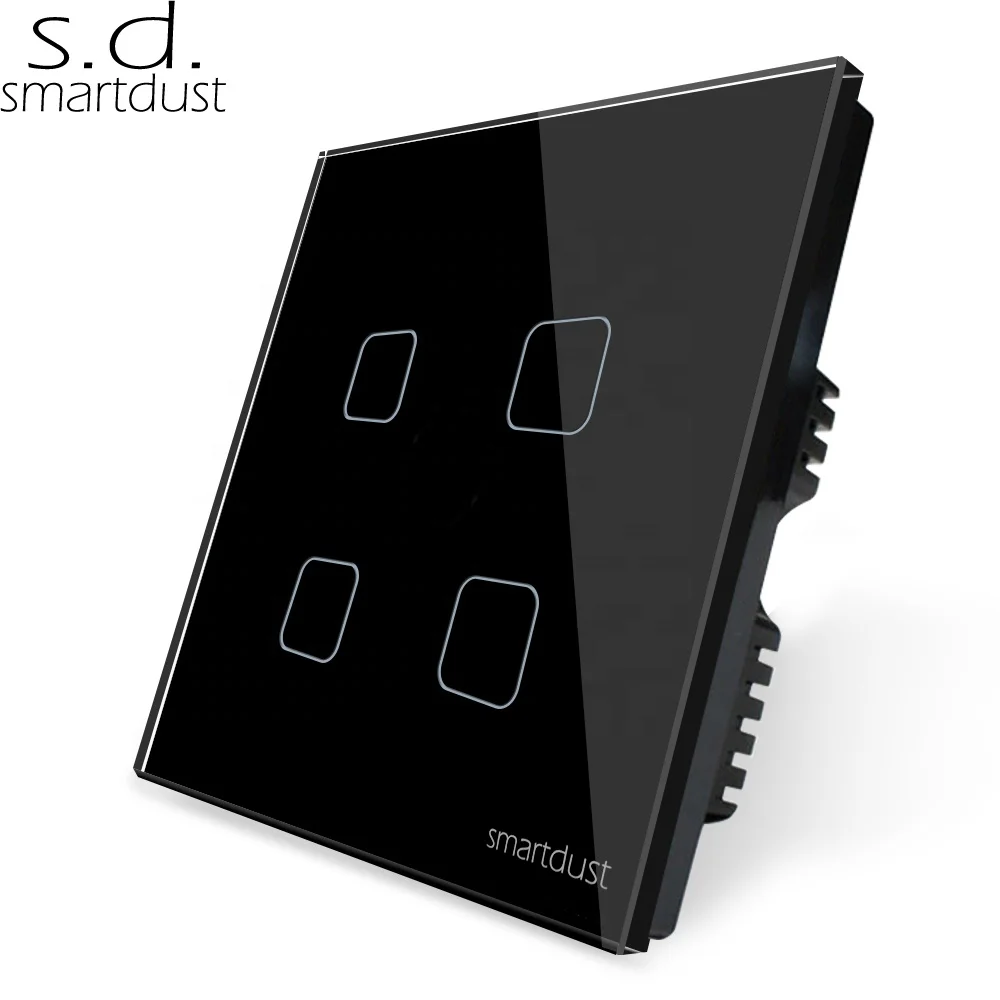 Smartdust Smart Home Wireless Automatic Light Switch APP WIFI Voice Control Timer 4 Gang Switch