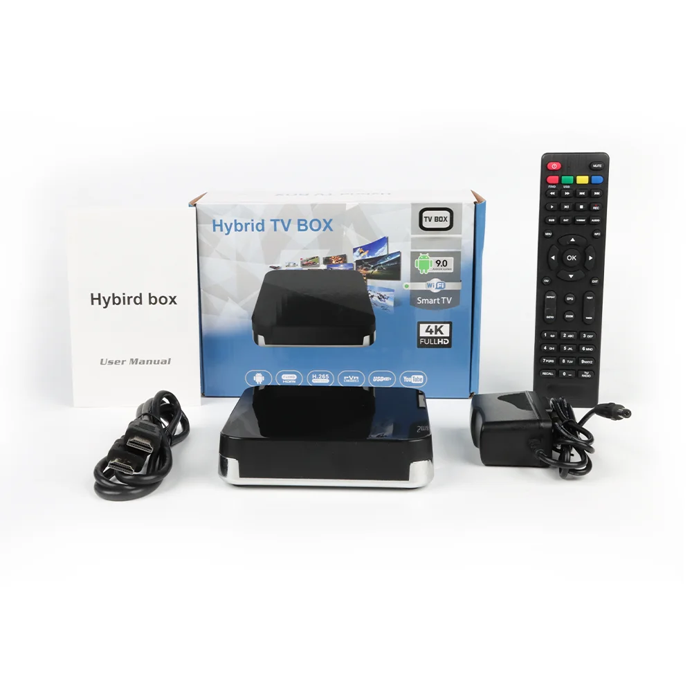 ott android plus DVBT2 hybrid tv box Amlogic S905X3 4K video decoder 32GB rom media android ott player