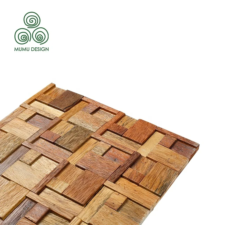 MUMU Easy Install Composite Solid Wood Mosaic Suitable for Restaurants Bar Counters Wall Skirting Panels
