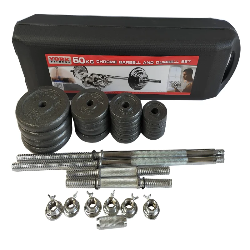 High Quality 15/20/30/50 kg Weight Plate Stripe Barbell Dumbbell Set Adjustable