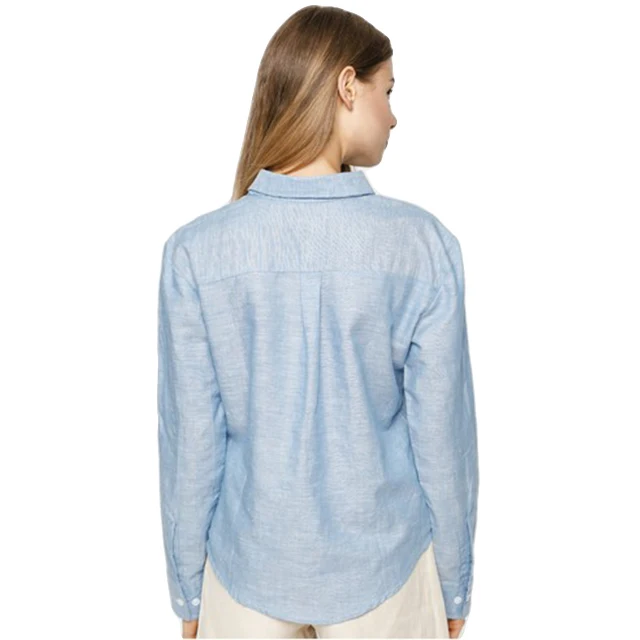 New Arrivals Women Shirts Casual Blouse Denim Top Ladies Long Sleeve Shirt 2020 Made in Vietnam