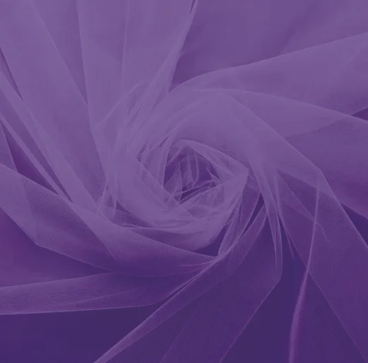 Tulle Powernet elastic Leggero Viola 07 Italian Quality Zero Fomaldeide Medium Weight Plain Dyed Knitted Soft Tulle Fabric