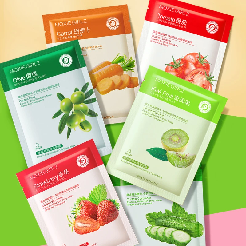 Natural Plant Extract Beauty Cucumber Face Sheet Mask Korean Moisturizing Manufacturer Whitening Fruit Facial Sheet Mask